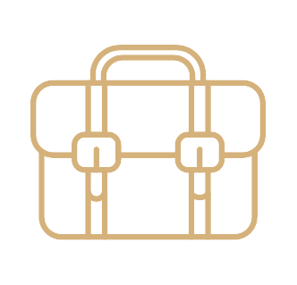 Icono que representa el derecho laboral en dorado
